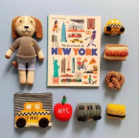 Organic Baby Gift Set | NYC Book, Doll, Lovey & 6 Rattles