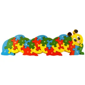 Puzzle for toddlers- Wooden animal themed puzzle - Caterpillar Worm