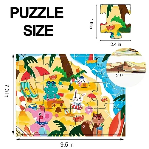 Puzzles for Kids Ages 3-5 Years Old，9 12 16 20 Pieces Animal Jigsaw Puzzles for Kids 2 3 4 5 6 Years Old -Toddler Puzzles for Boy and Girl (4 Pack)