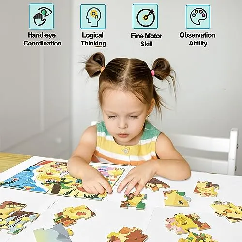 Puzzles for Kids Ages 3-5 Years Old，9 12 16 20 Pieces Animal Jigsaw Puzzles for Kids 2 3 4 5 6 Years Old -Toddler Puzzles for Boy and Girl (4 Pack)
