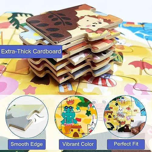 Puzzles for Kids Ages 3-5 Years Old，9 12 16 20 Pieces Animal Jigsaw Puzzles for Kids 2 3 4 5 6 Years Old -Toddler Puzzles for Boy and Girl (4 Pack)
