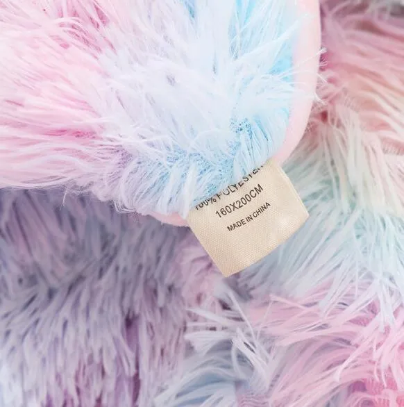Rainbow Plush Super Soft Blanket Colorful Bedding Sofa Cover. Fuzzy Warm Throw Cozy Couch Blanket for Winte