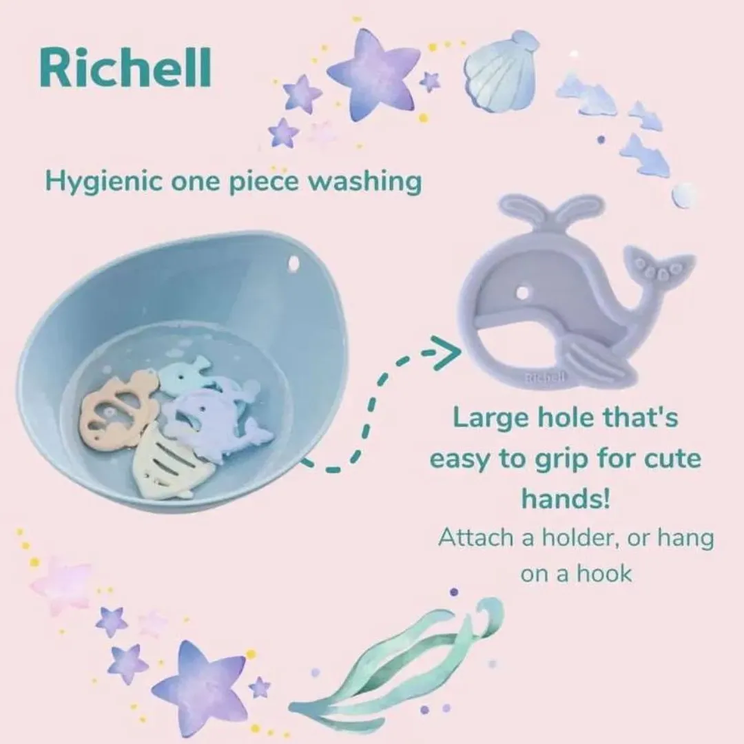 Richell Silicone Teether - 3m  (Whale/ Clownfish/ Seahorse/ Angelfish)