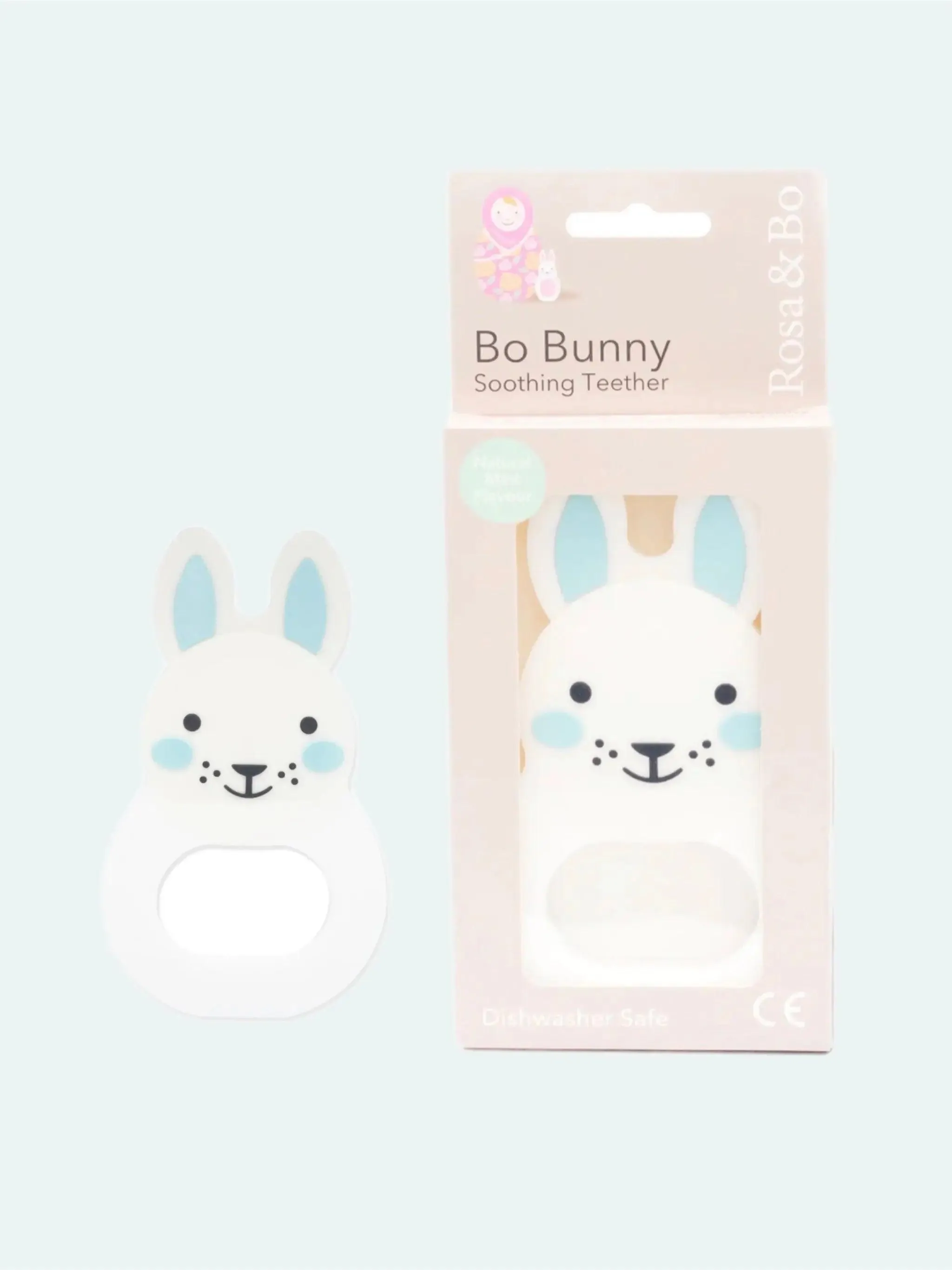 Rosa & Bo Bunny Silicone Teether Mint