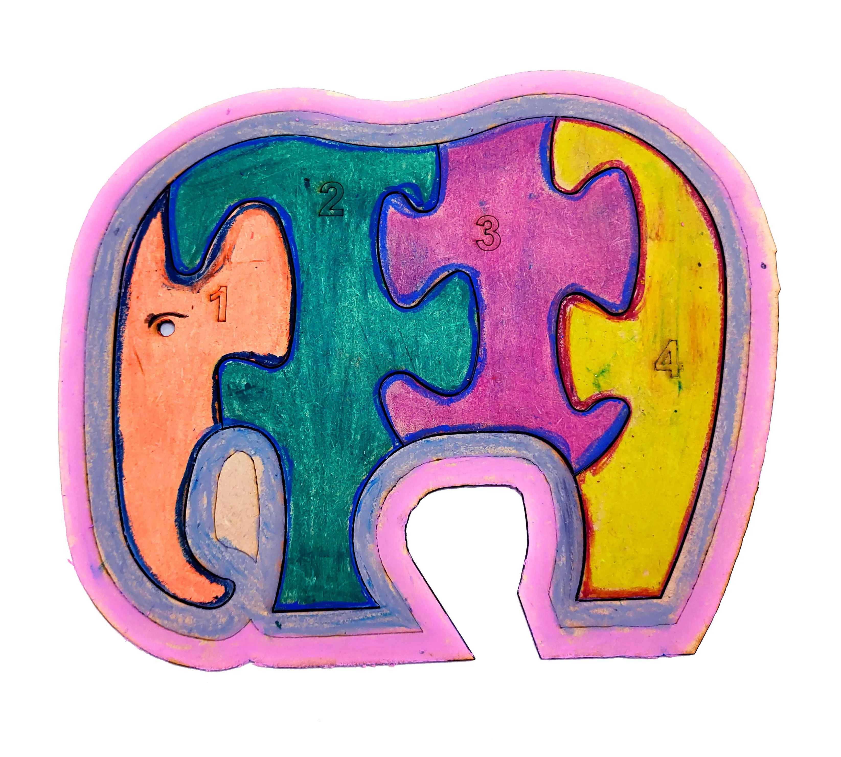 Set of 5 Wooden Jigsaw Puzzles. Paintable Animal Puzzle Set for Early Education and Home Schooling. Montessori Learning Toys (32 Wooden Pieces   5 Wooden Frame) 5 Different Patterns (T294)