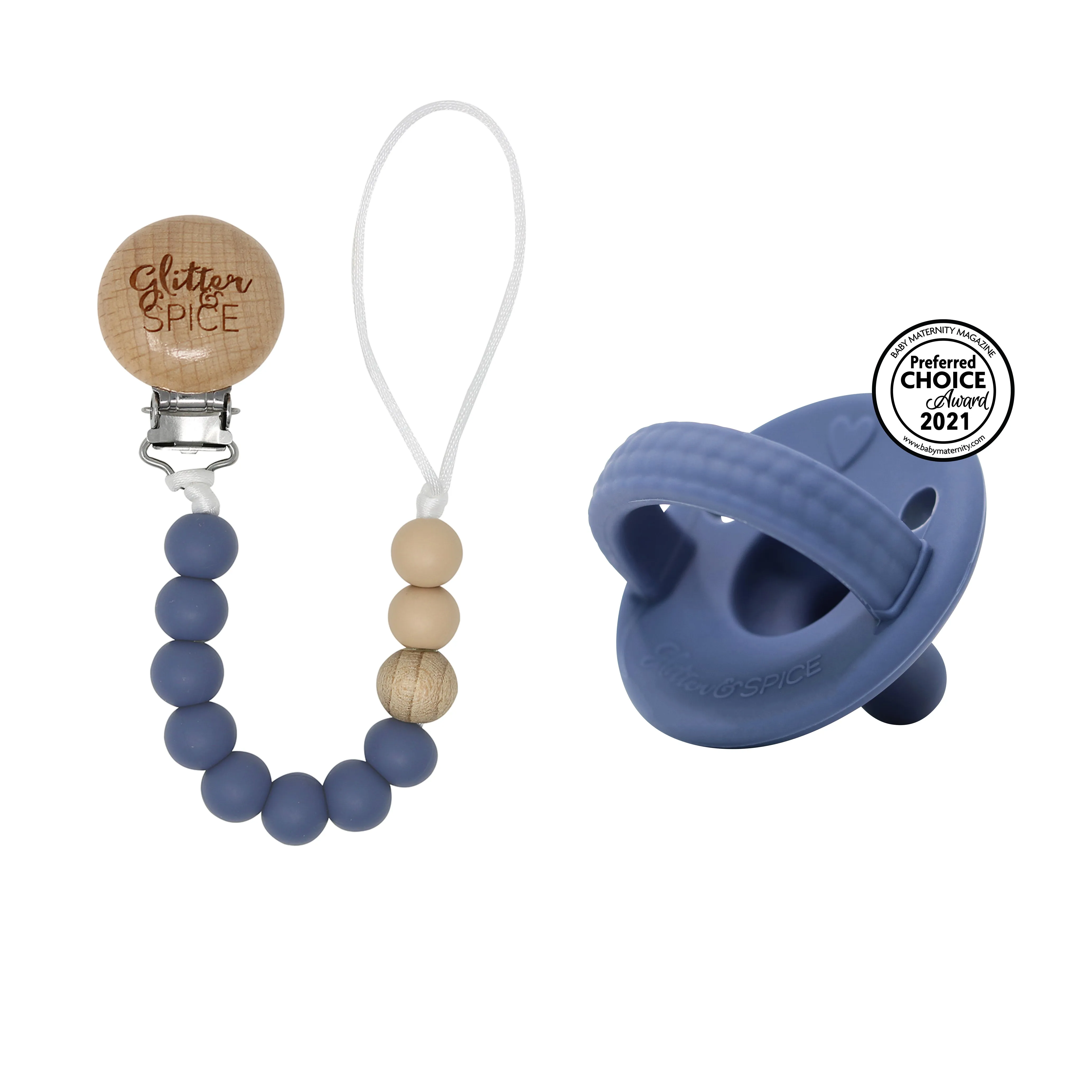 Silicone Pacifier Clip - Midnight Blue