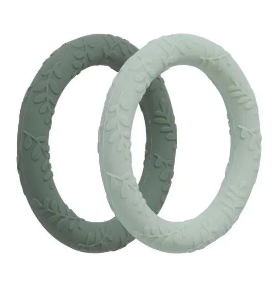 Silicone Teether Leaves Sage
