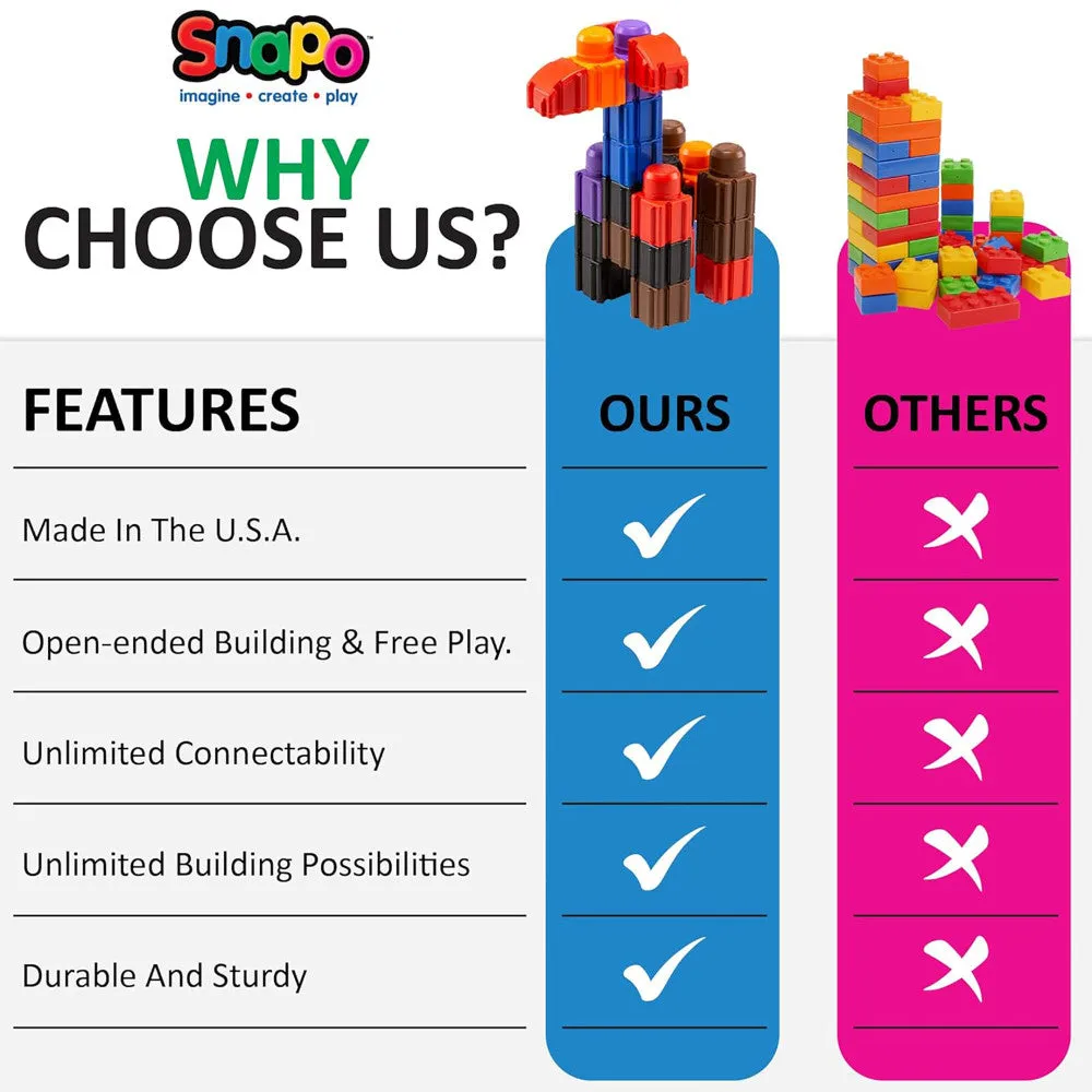 Snapo Unicorn Creator Kit 200-Piece - Pastel Dream Building Blocks