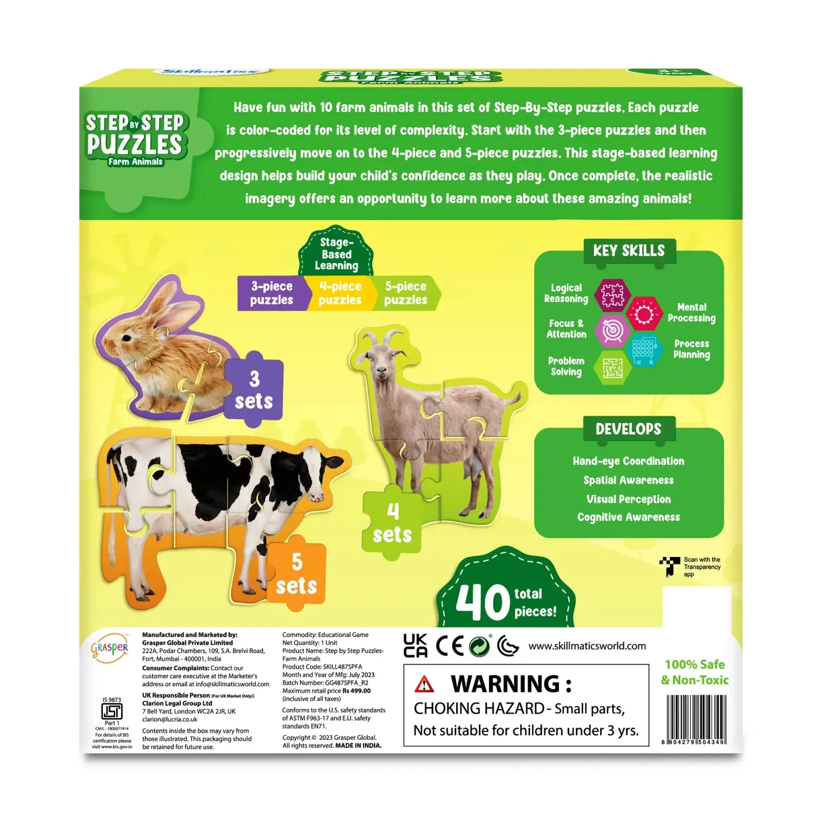 Step by Step Puzzle: Farm Animals (ages 3 )