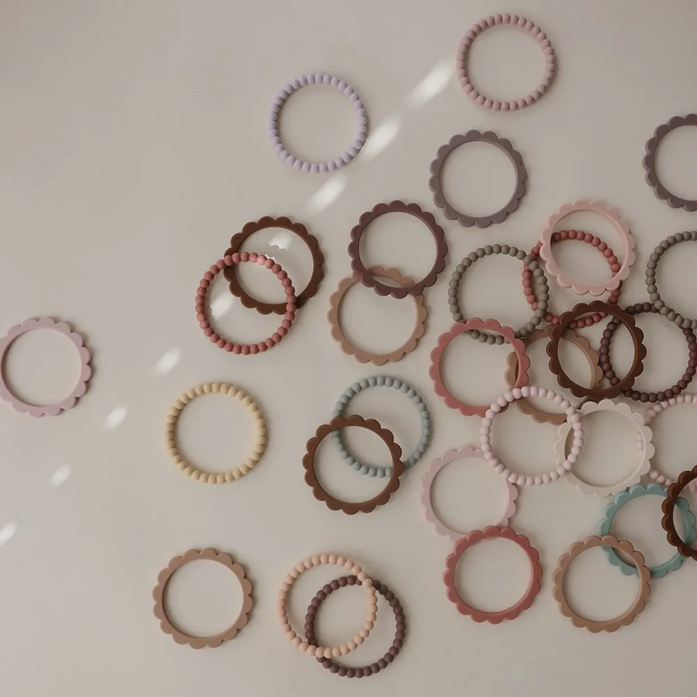 Teether Bracelets - Pack Of 3 - Lilac/Cyan/Soft Peach