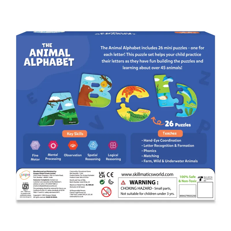 The Animal Alphabet | Fun & Educational Jigsaw Puzzle (ages 3-6)