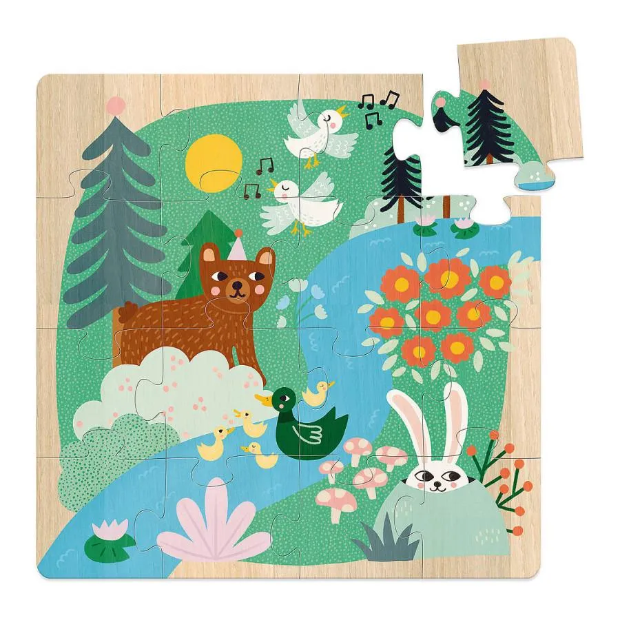 Vilac Wooden Puzzles Set of 3 x 16pc Animauz du Monde (Animals of the World)
