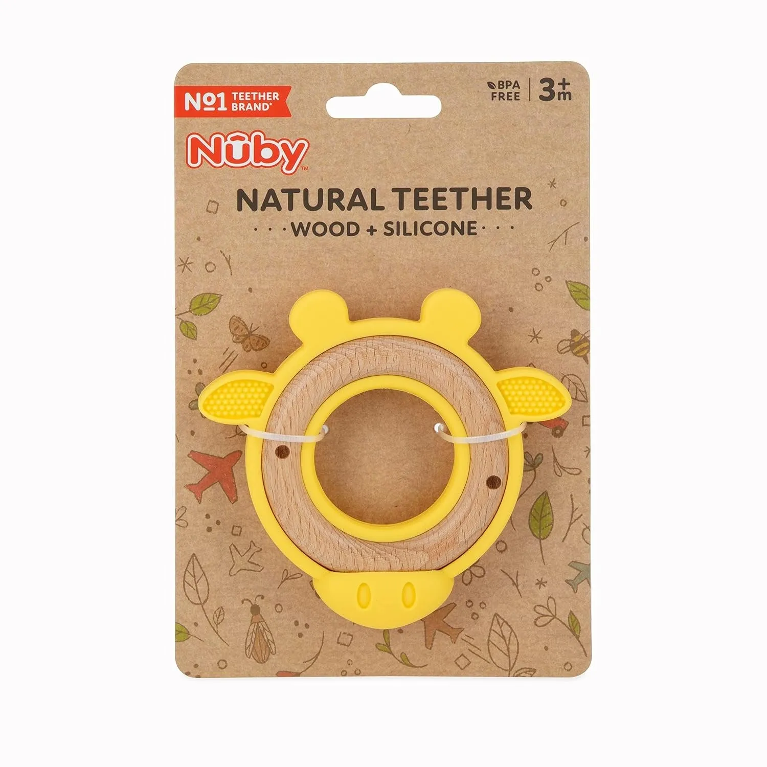 Wooden & Silicone Animal Teether Tiger 3m 