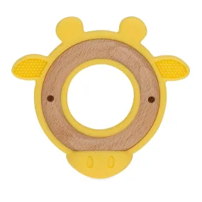 Wooden & Silicone Animal Teether Tiger 3m 