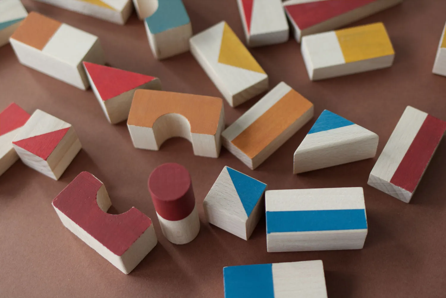 Wooden building blocks - Earthy colours