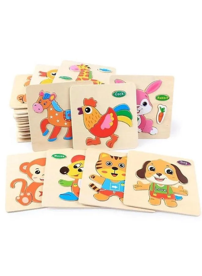 Wooden Puzzles for Kids Boys and Girls Animals Set Crab