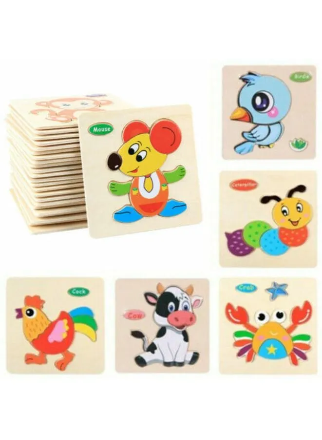 Wooden Puzzles for Kids Boys and Girls Animals Set Crab