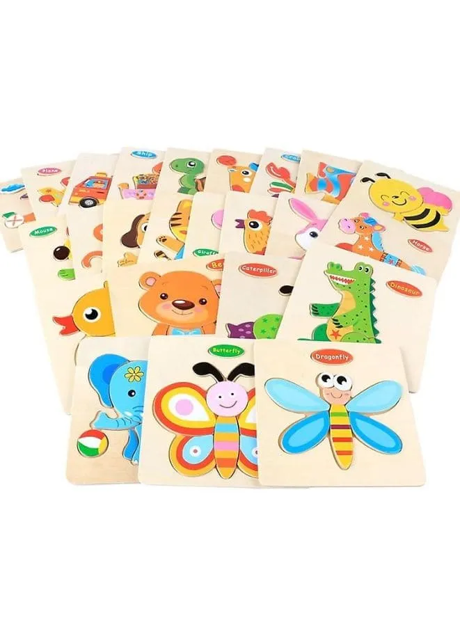 Wooden Puzzles for Kids Boys and Girls Animals Set Crab