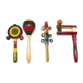 Wooden Rattles for Baby- Set of 4 pcs( multicolor)