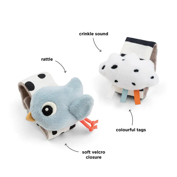 Wrist Rattle (2pk) - Happy Cloud